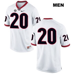 Men's Georgia Bulldogs NCAA #20 J.R. Reed Nike Stitched White Authentic No Name College Football Jersey BHJ3054XQ